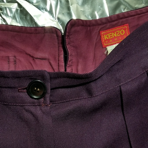 SOLD Vintage Kenzo High Waisted Plum Purple Pants - Picture 3 of 8